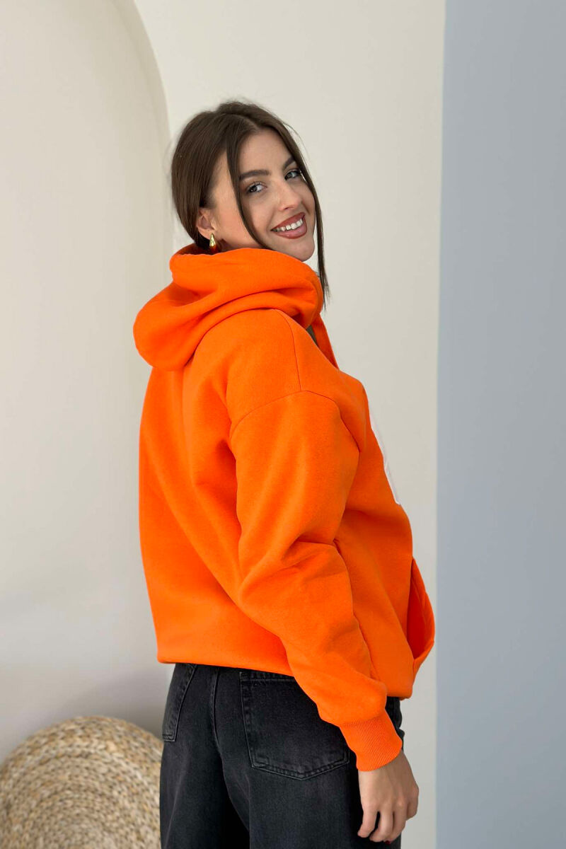 HOOD WRITTINGS WOMAN HOODIE ORANGE/PORTOKALLI - 5