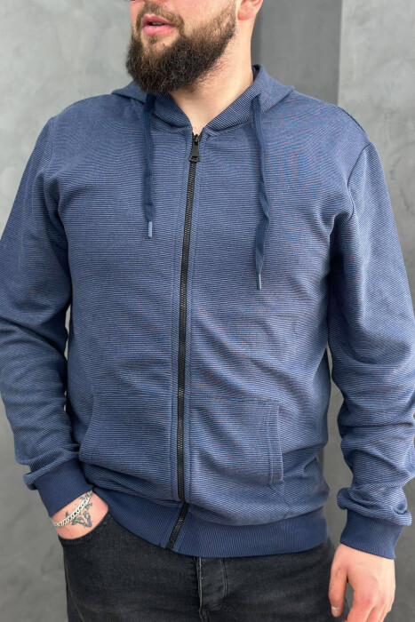 HOOD ZIPPER MEN JACKET BLUE/BLU - 2