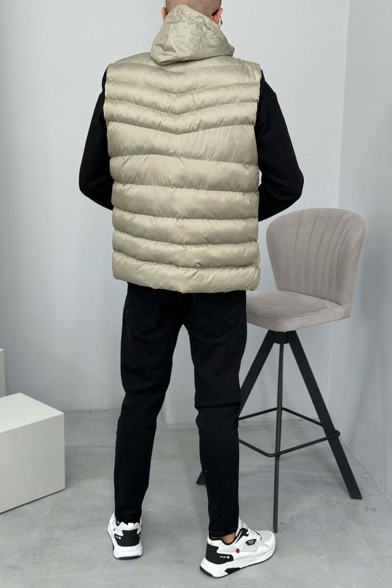 HOOD ZIPPER POCKET MEN VEST BRIGHT GREY/GRI E SHNDRITSHME - 3