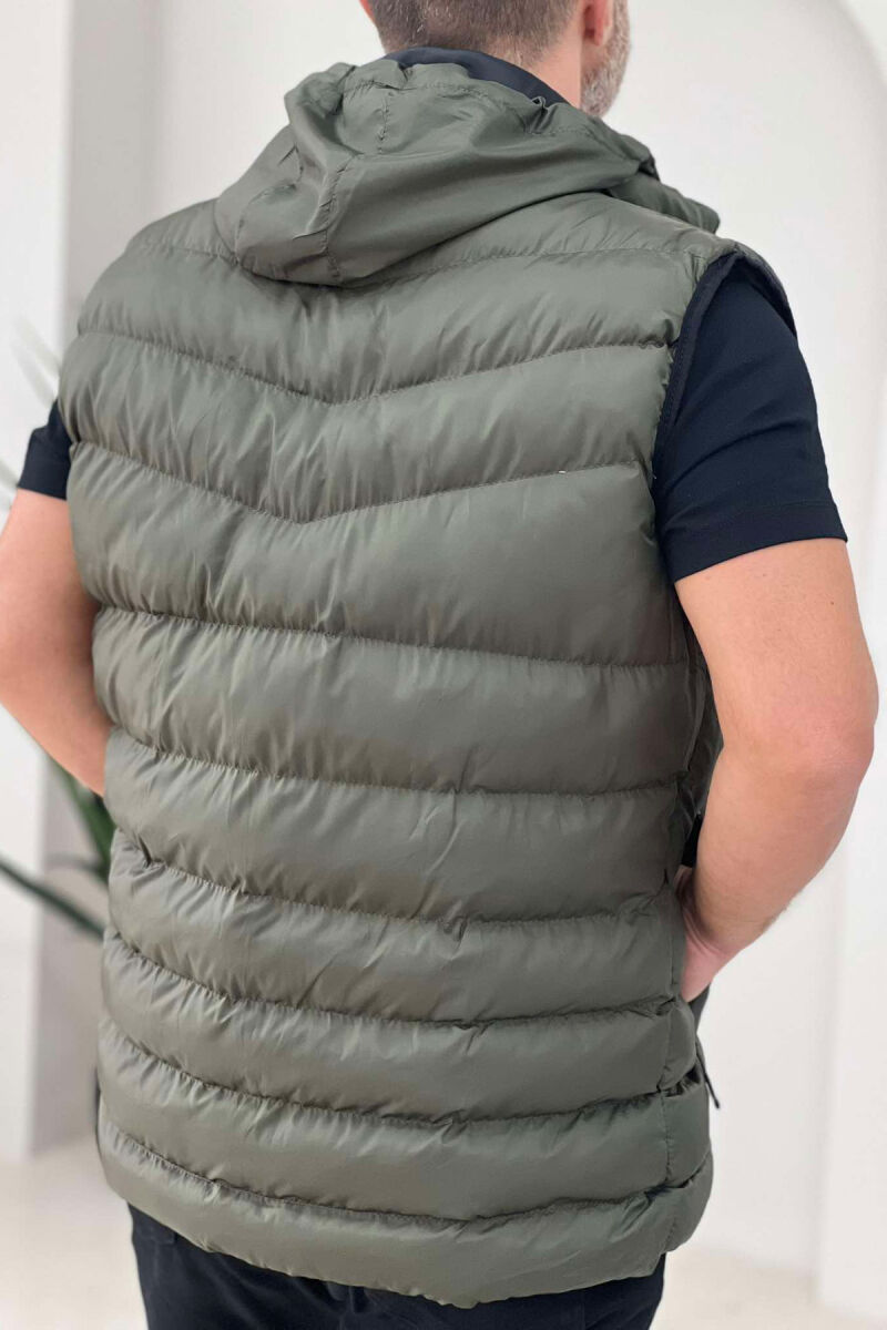 HOOD ZIPPER POCKET MEN VEST GREEN/JESHILE - 3