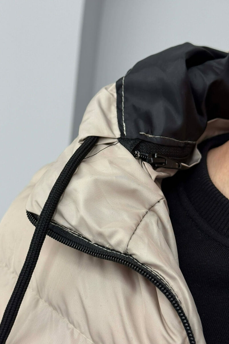 HOOD ZIPPER POCKET MEN VEST GREY ASH/GRI HIRI - 5