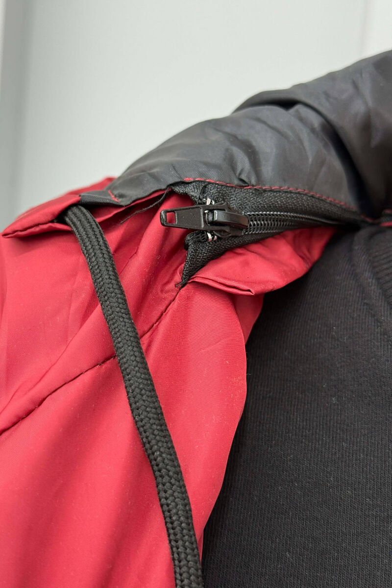 HOOD ZIPPER POCKET MEN VEST BURGUNDY/VISHNJE - 4