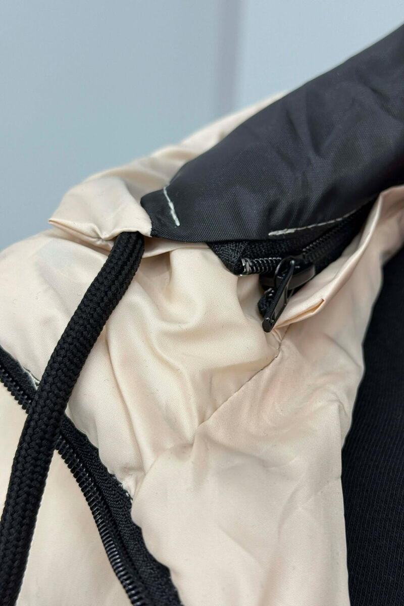 HOOD ZIPPER POCKET MEN VEST LIGHT BEIGE/BZHZB - 4