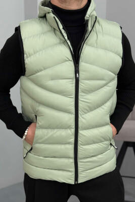 HOOD ZIPPER POCKET MEN VEST MINT/MENTE 