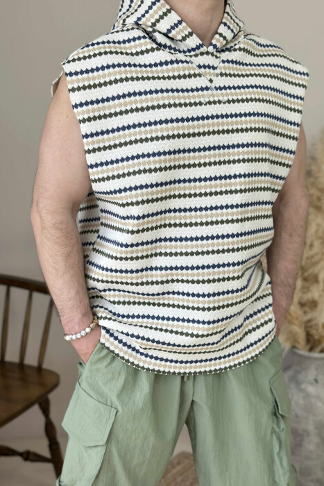 HOODED DESIGNED MEN TANK TOP MULTIPLE/SHNGJ - KLAUDIO FASHION