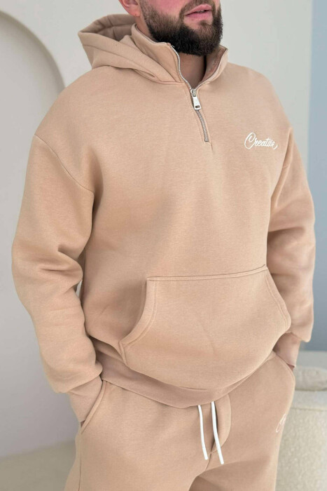 HOODED FLUFFY MEN SET BEIGE/BEZHE - 5