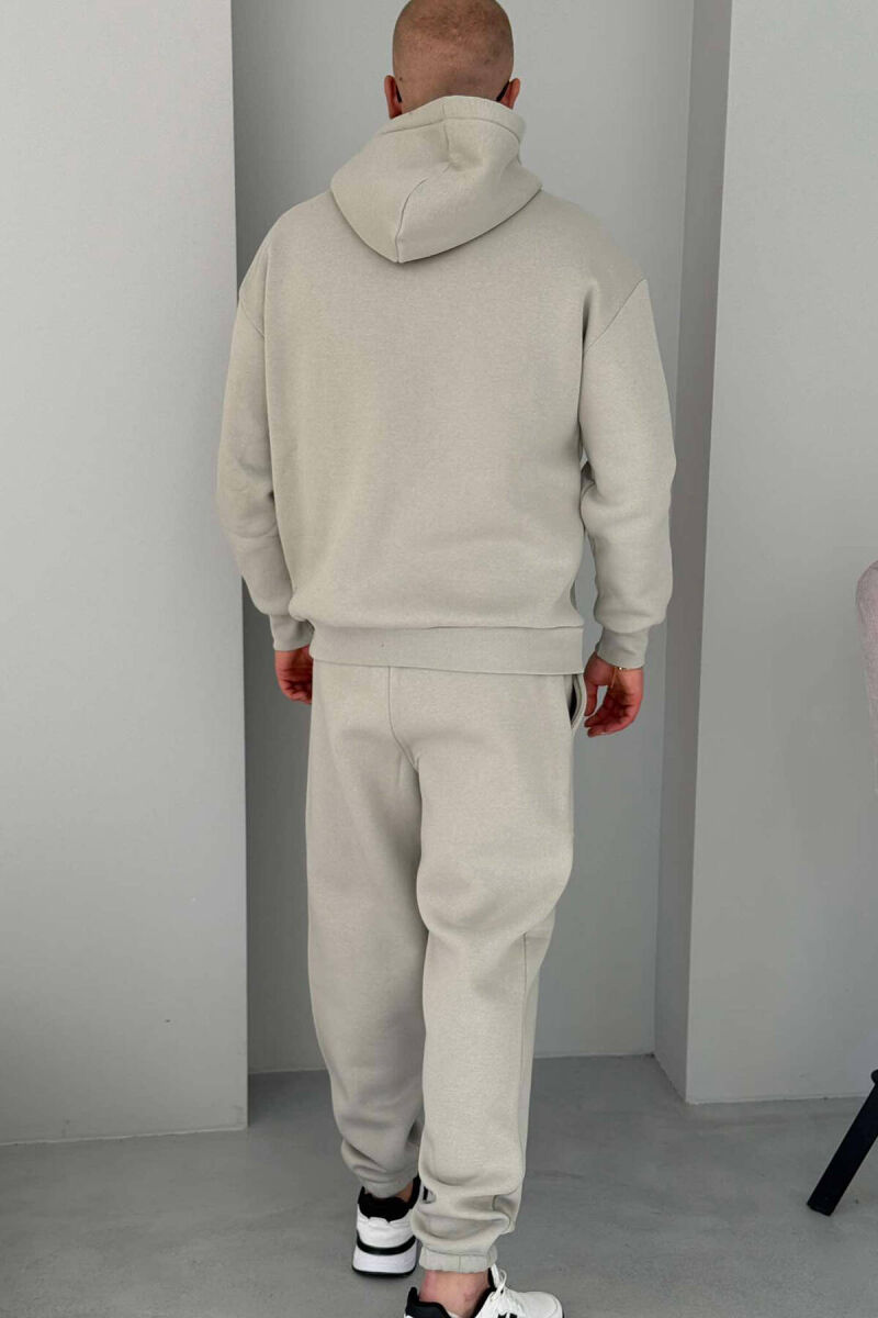 HOODED FLUFFY MEN SET LIGHT GREY/GZ - 5