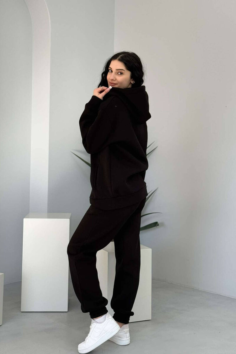 HOODED FLUFFY WOMEN SET BLACK/ E ZEZE - 5