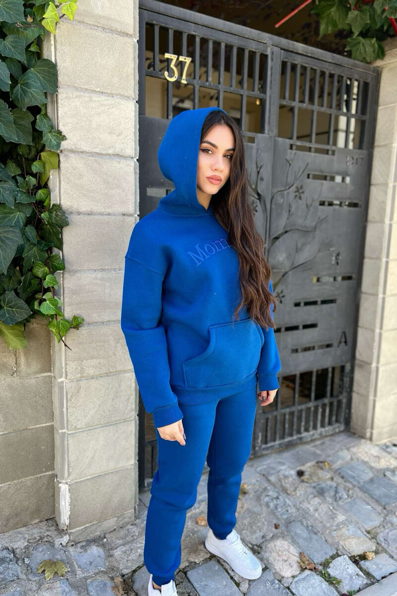 HOODED FLUFFY WOMEN SET BLUE/BLU - 2