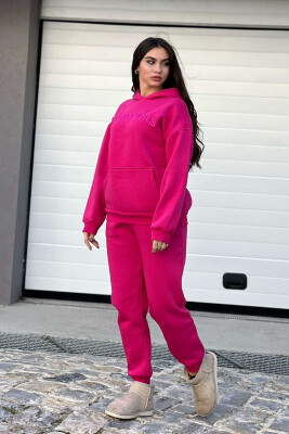 HOODED FLUFFY WOMEN SET FUCHSIA/CIKLAMI 