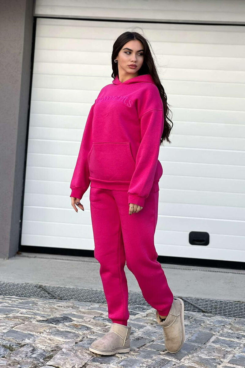 HOODED FLUFFY WOMEN SET FUCHSIA/CIKLAMI - 1