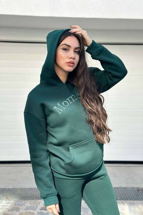 HOODED FLUFFY WOMEN SET GREEN/JESHILE - 2