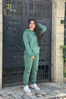 HOODED FLUFFY WOMEN SET MINT/MENTE 