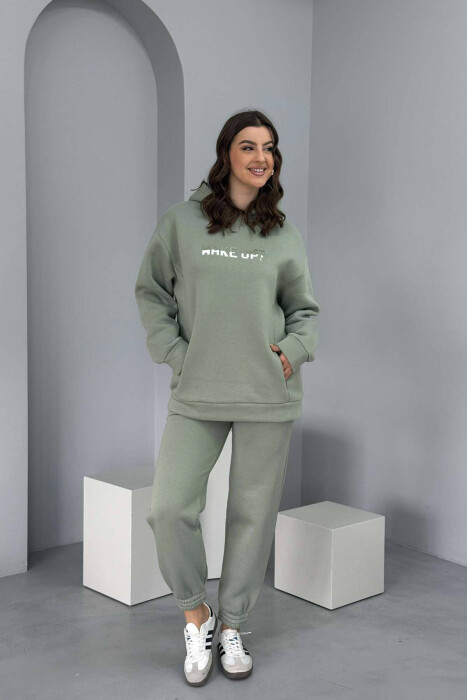 HOODED FLUFFY WOMEN SET MINT/MENTE - 1