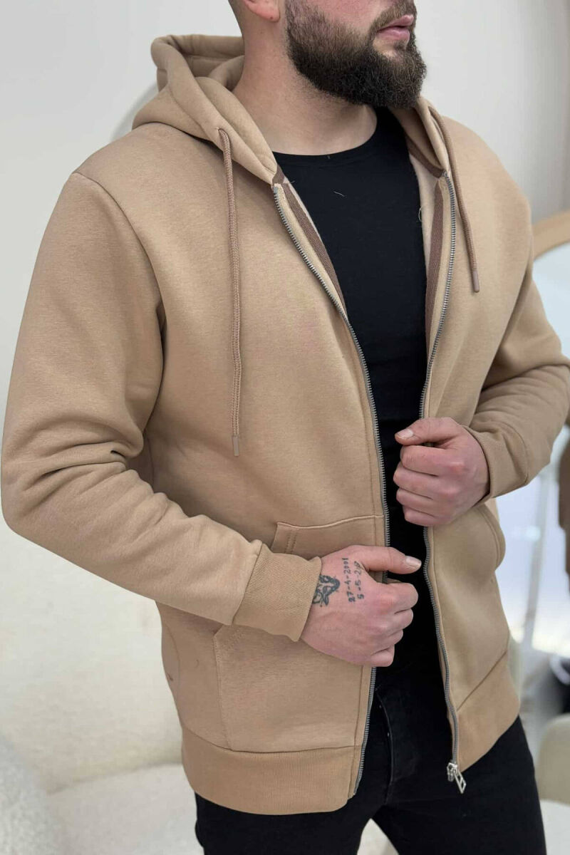 HOODED MEN JACKET IN BEIGE COLOR - 2