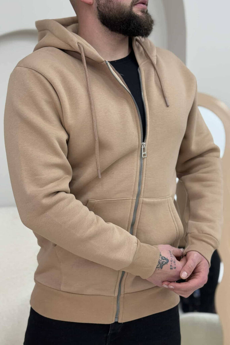 HOODED MEN JACKET IN BEIGE COLOR - 5