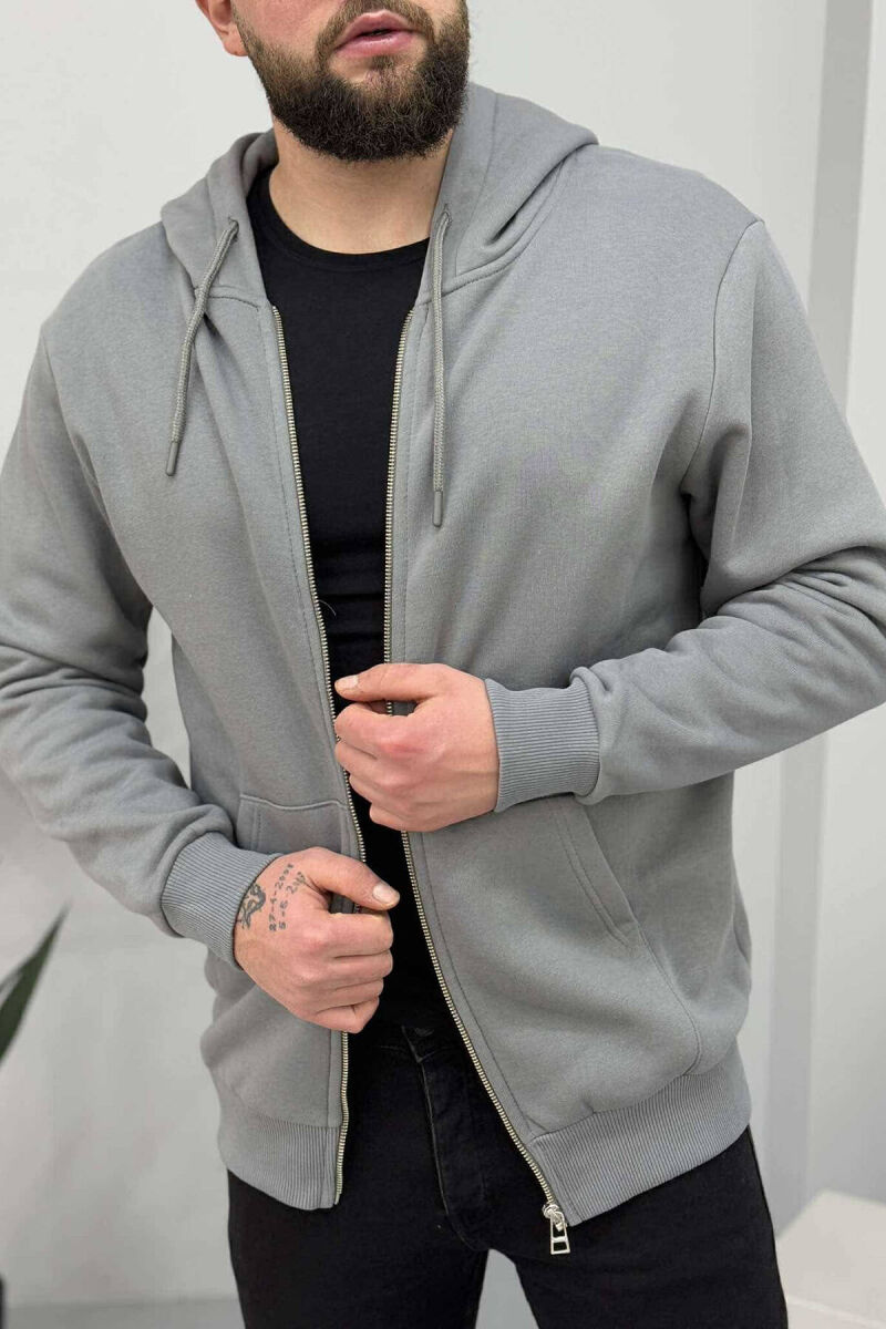 HOODED MEN JACKET IN GREY COLOR - 2