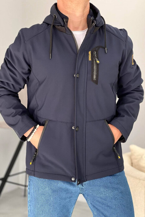 ZIPPERED MEN PUFFER JACKET BLUE/BLU - 3