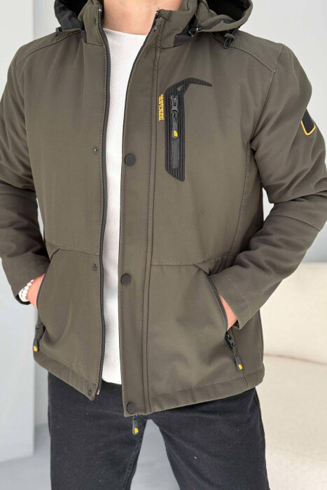 ZIPPERED MEN PUFFER JACKET DARK GREEN/JEE - 6