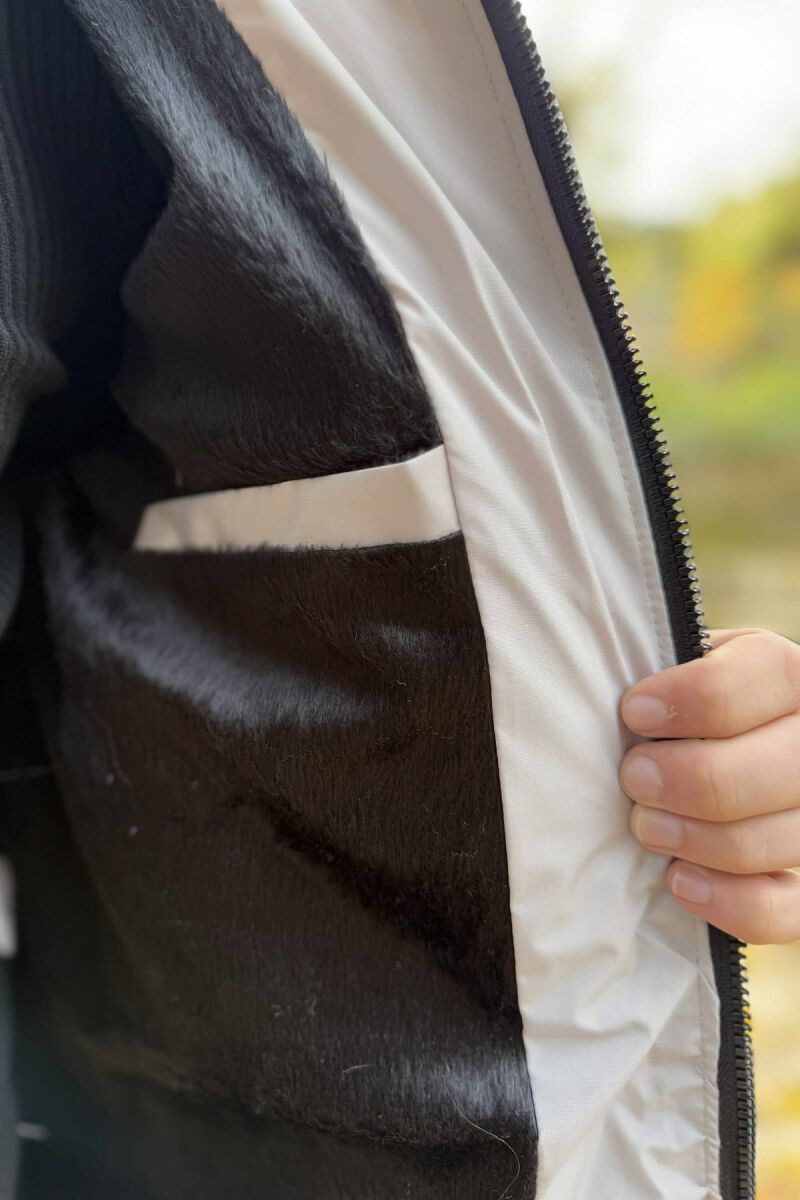 HOODED ONE COLOR MEN PUFFER JACKET LIGHT GREY/GZ - 2