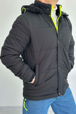 HOODED MEN PUFFER JACKET BLACK/ E ZEZE 