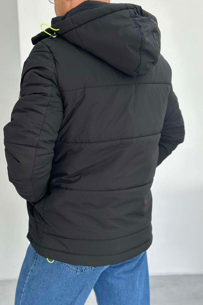 HOODED MEN PUFFER JACKET BLACK/ E ZEZE - 4