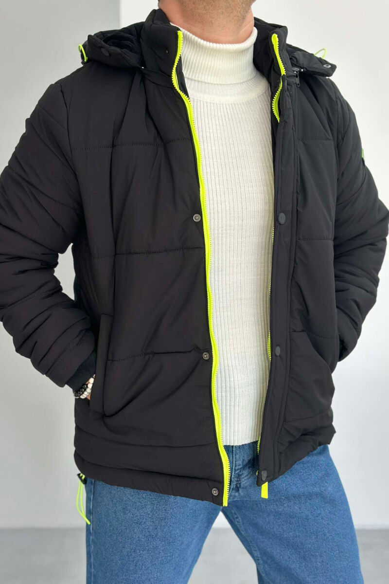 HOODED MEN PUFFER JACKET BLACK/ E ZEZE - 5