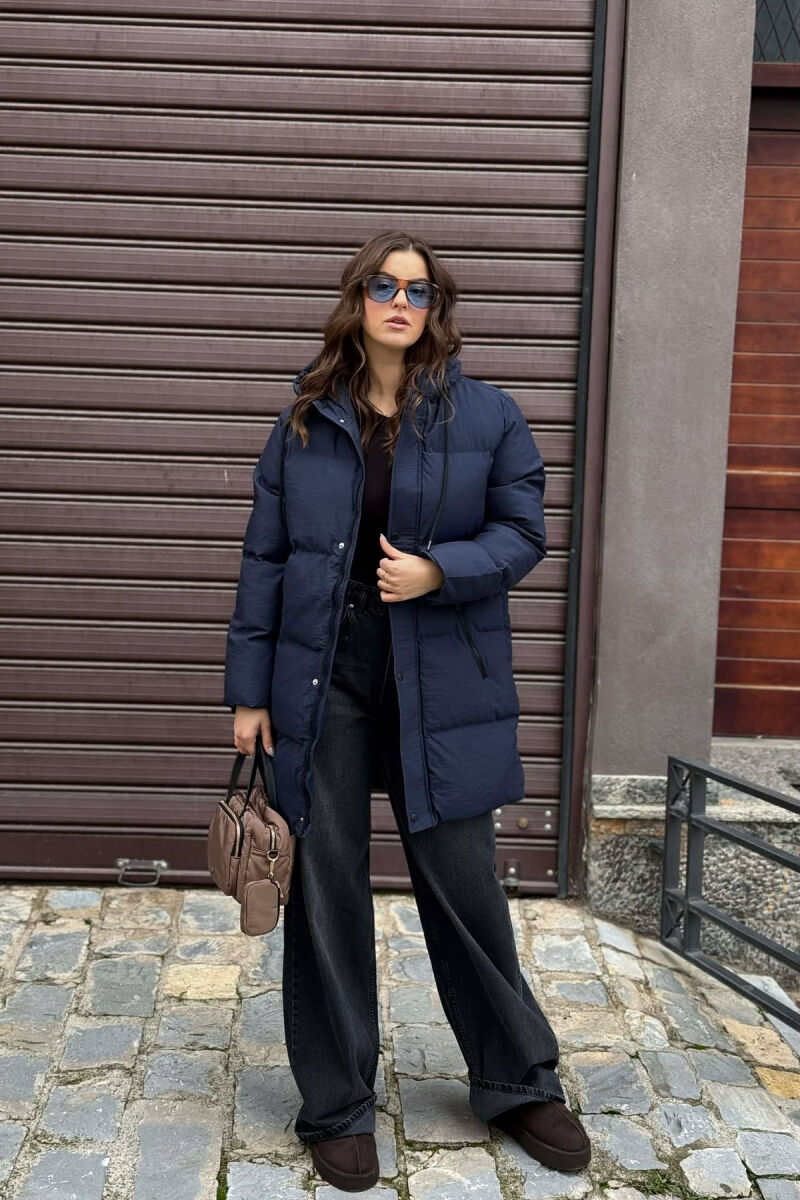 HOODED WOMEN PUFFER JACKET BLUE/BLU - 1