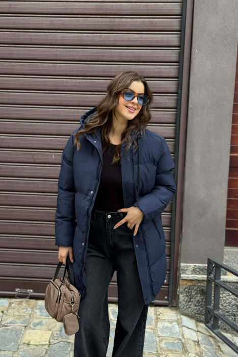 HOODED WOMEN PUFFER JACKET BLUE/BLU - 4