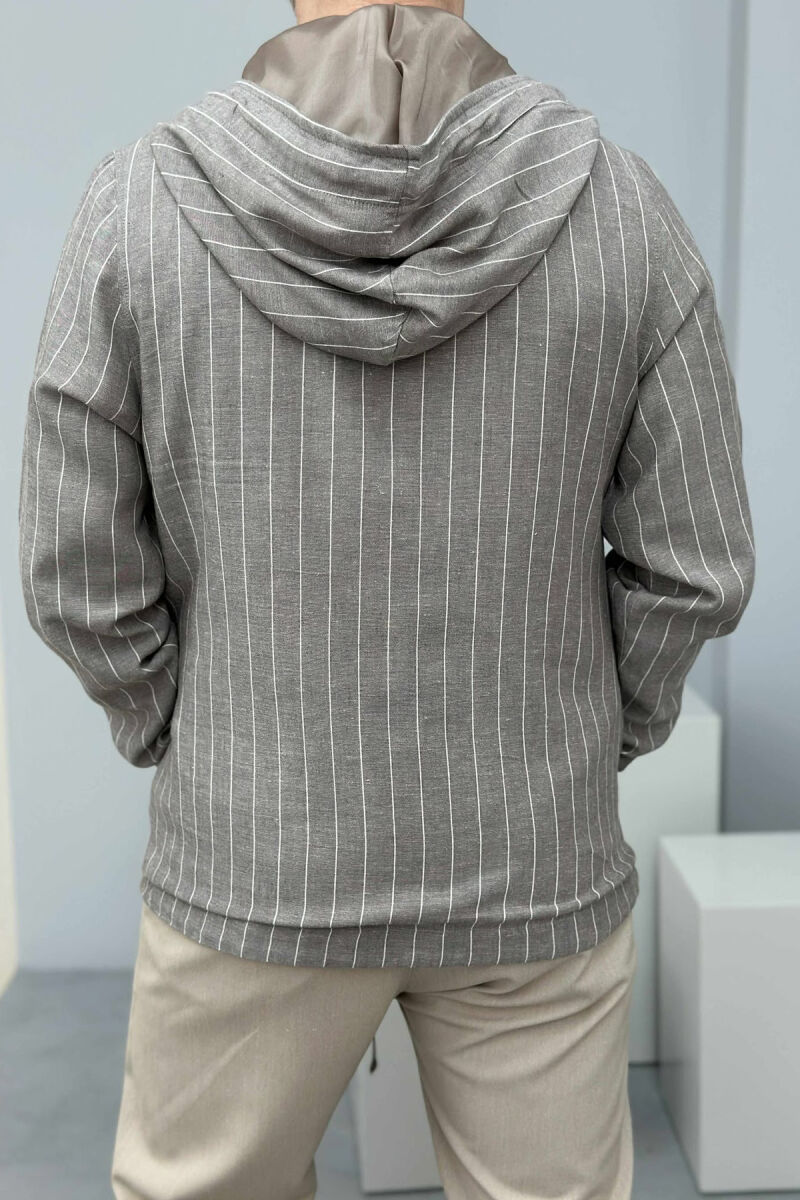 HOODED STRIPES MEN JACKET GREY/GRI - 2