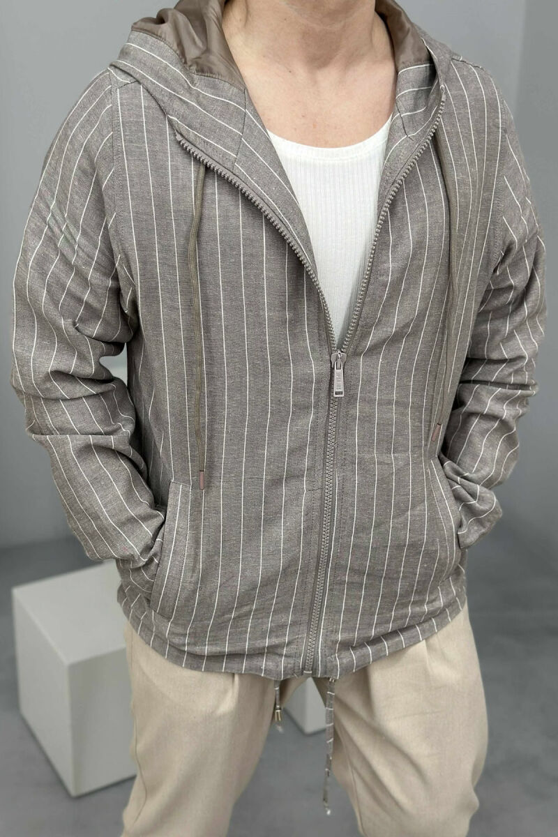 HOODED STRIPES MEN JACKET GREY/GRI - 3