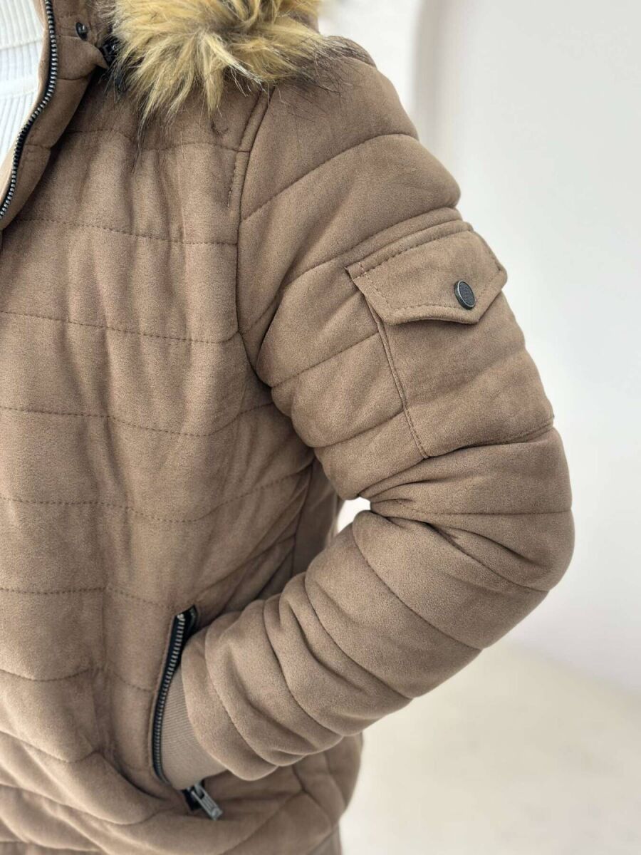 HOODED MEN PUFFER JACKET BEIGE/BEZHE - 5