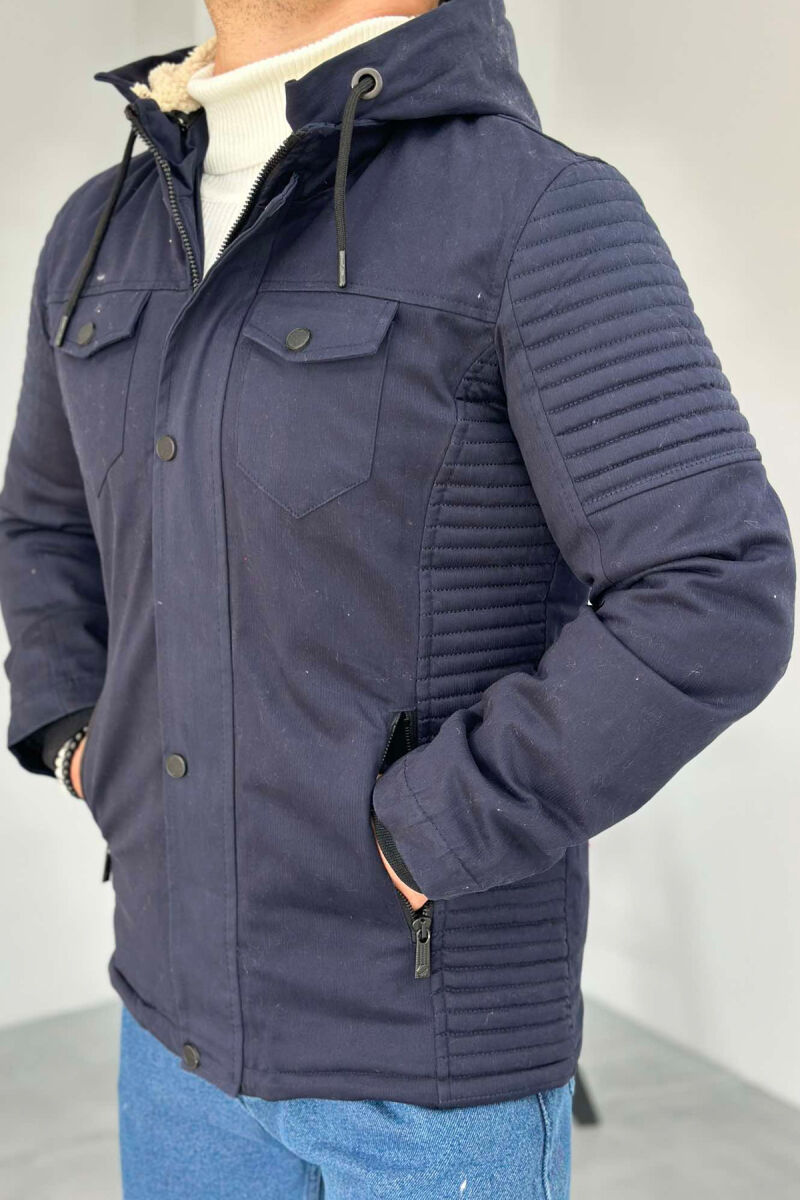 HOODED MEN PUFFER JACKET BLUE/BLU - 3