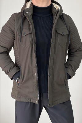 HOODED MEN PUFFER JACKET DARK GREEN/JEE 