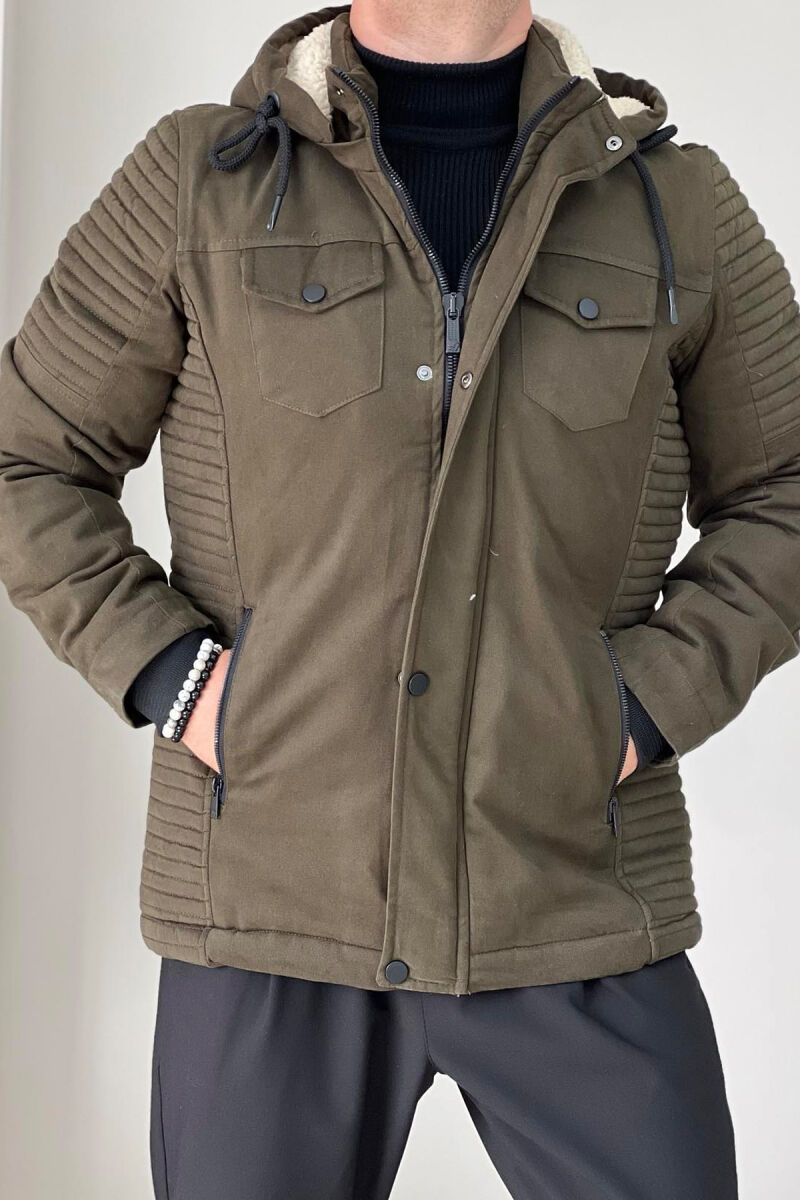 HOODED MEN PUFFER JACKET GREEN/JESHILE - 4