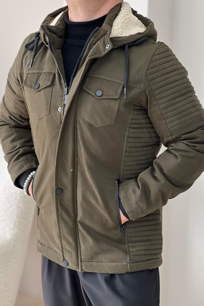 HOODED MEN PUFFER JACKET GREEN/JESHILE - 5