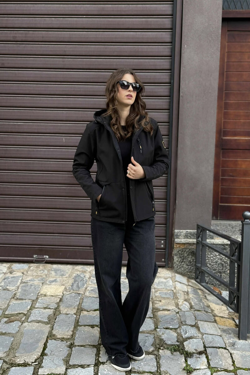 ZIPPERED WOMEN PUFFER JACKET BLACK/ E ZEZE - 1