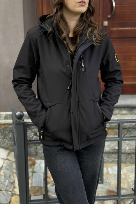 ZIPPERED WOMEN PUFFER JACKET BLACK/ E ZEZE - 11
