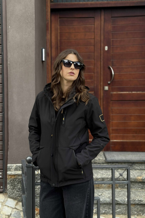 ZIPPERED WOMEN PUFFER JACKET BLACK/ E ZEZE - 13