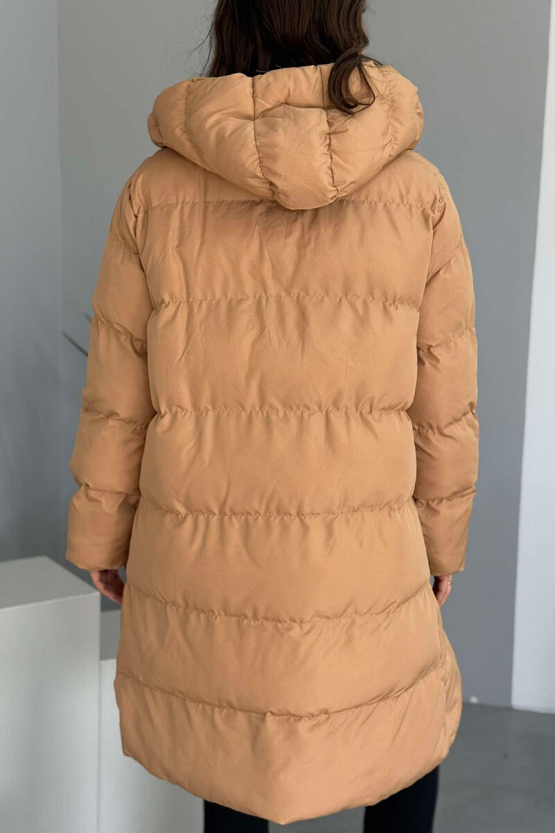 HOODED WOMEN PUFFER JACKET BEIGE/BEZHE - 7