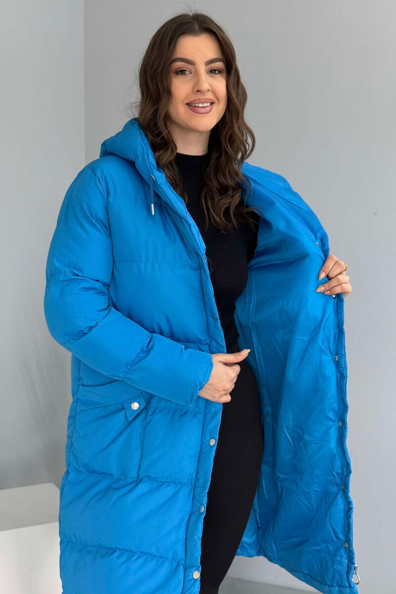 HOODED WOMEN PUFFER JACKET BLUE/BLU - 3