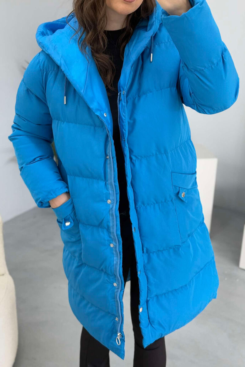 HOODED WOMEN PUFFER JACKET BLUE/BLU - 4