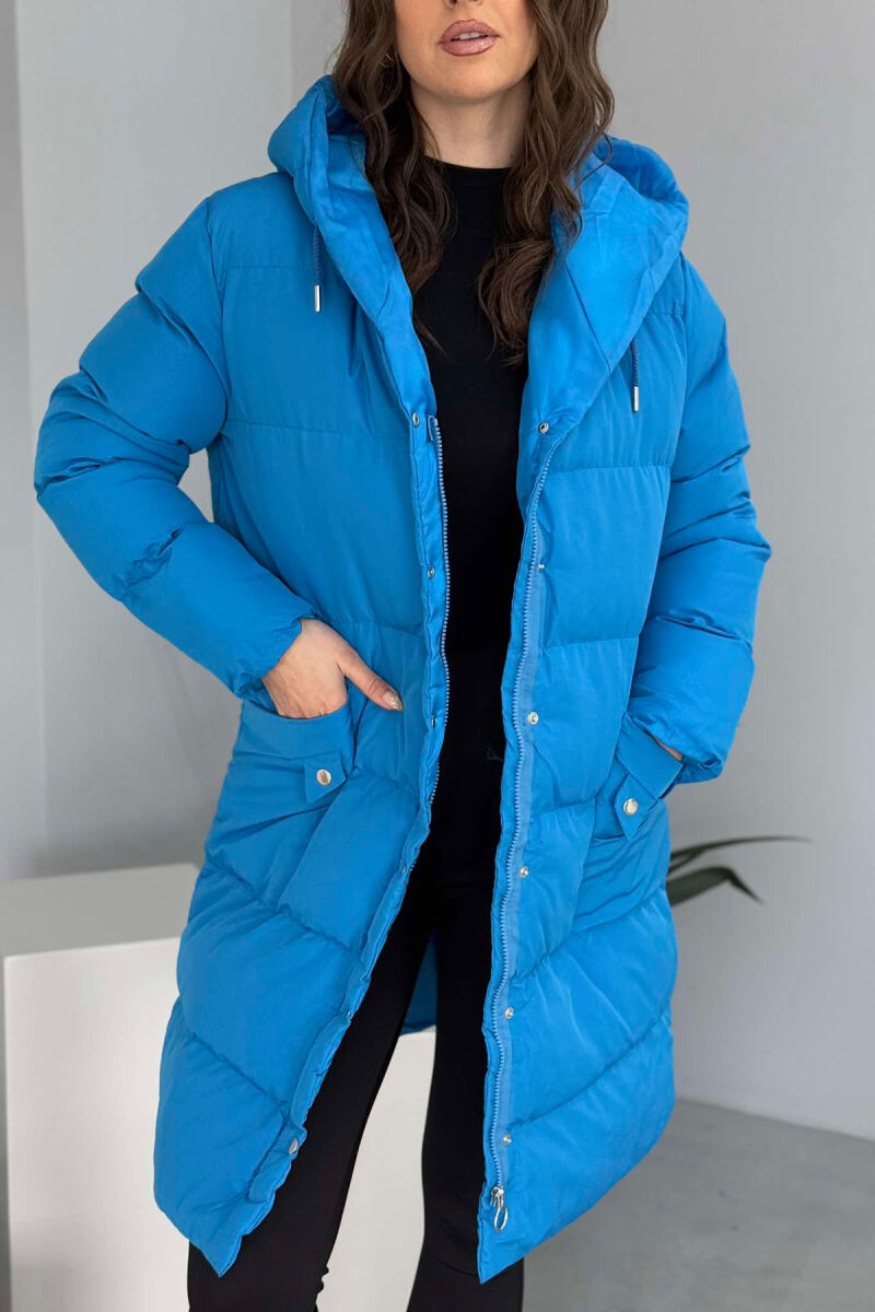 HOODED WOMEN PUFFER JACKET BLUE/BLU - 5