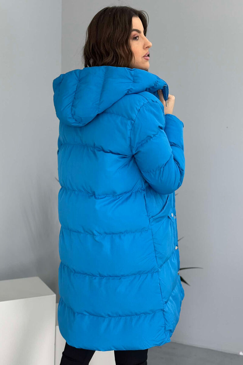 HOODED WOMEN PUFFER JACKET BLUE/BLU - 6