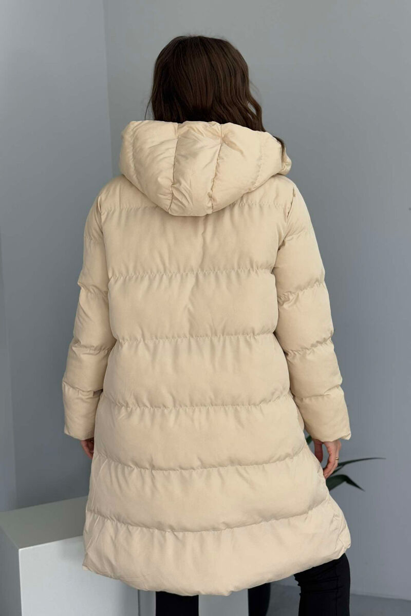 HOODED WOMEN PUFFER JACKET CREAM/KREM - 3