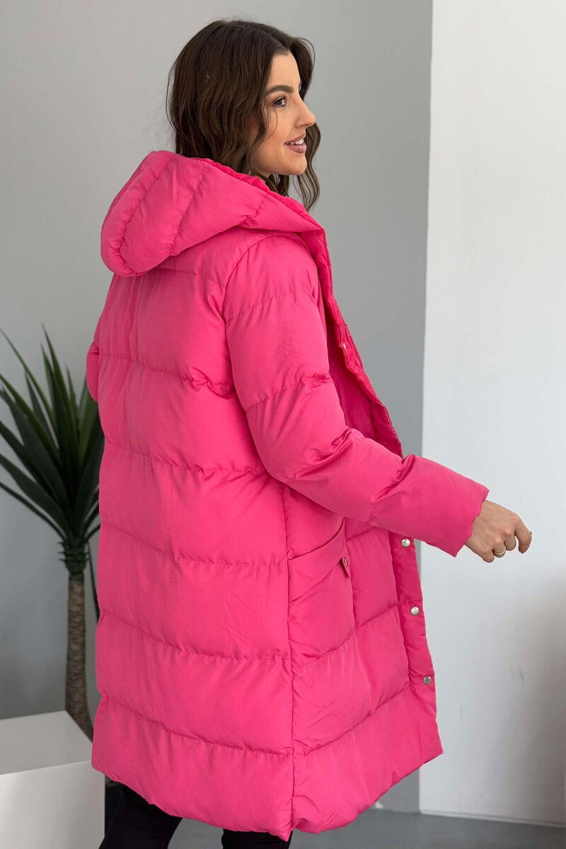 HOODED WOMEN PUFFER JACKET FUCHSIA/CIKLAMI - 5