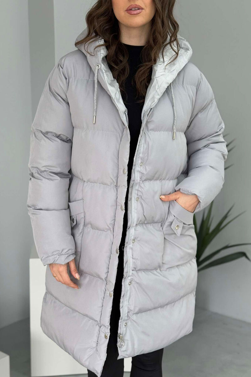 HOODED WOMEN PUFFER JACKET GREY/GRI - 3