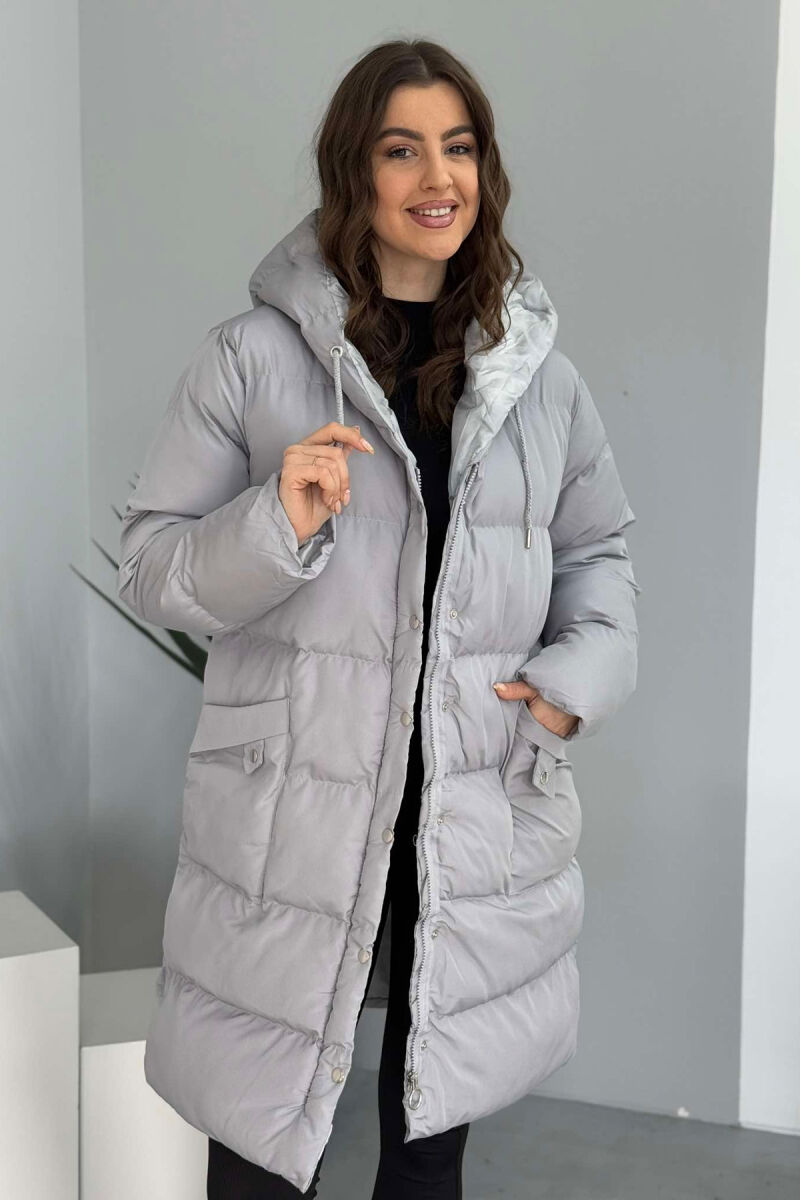 HOODED WOMEN PUFFER JACKET GREY/GRI - 6