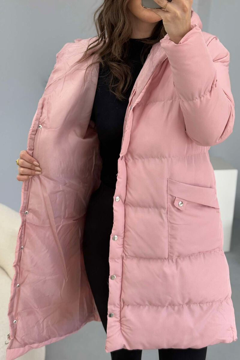 HOODED WOMEN PUFFER JACKET PINK/ROZE - 6