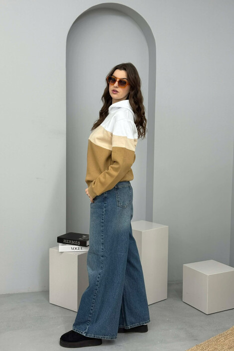 HOODIE E THJESHTE ME PUSH PER FEMRA NE NGJYRE BEZHE - 4